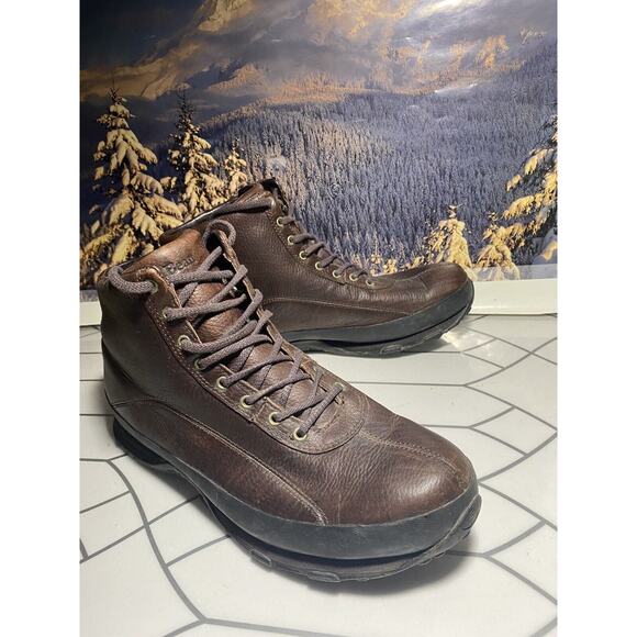 Men’s LL Bean Leather Rubber Hiking Boots, Brown, Size 14 main image 6